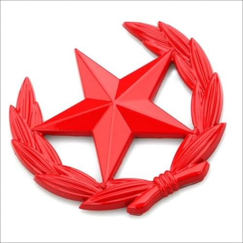 2 Pcs 3D Metal Pentagram star Car Stickers Emblem Badge Stickers For Universal Car Motorcycle Car Styling Decorative Accessories
