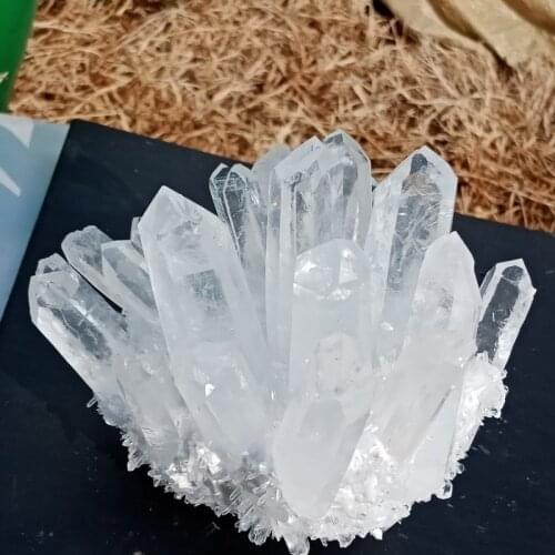 Dhxyzb 250-1200g Natural Clear Quartz Crystal Cluster Original Stone Healing Reiki white Crystals Minerals Specimen home decor