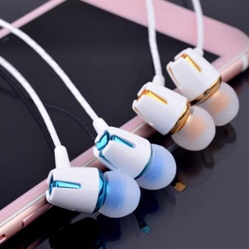 1Set Earphone In-ear Heavy Bass Control Botton Built-in Microphone Fashion Wired Headset for Game Singing Music