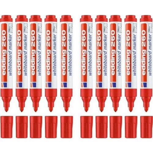 SERESSTORE Eddıng Whiteboard Pen 10 Pcs Pack Black Blue Red Green-stationery-stationary-markers-journal-pastel