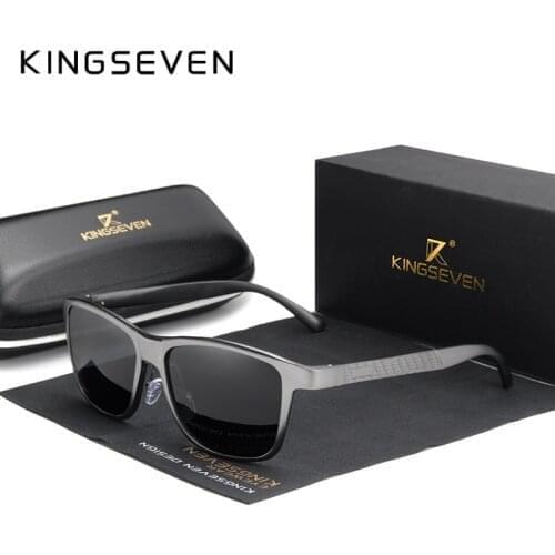 KINGSEVEN Men‘s Polarized Sunglasses Aluminum Sun Glasses Driving Square Shades Oculos masculino Male Eyewear Goggle