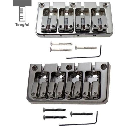 Tooyful 4 String Bass Guitar Bridge with Wrench Screws for Electric Guitar Parts