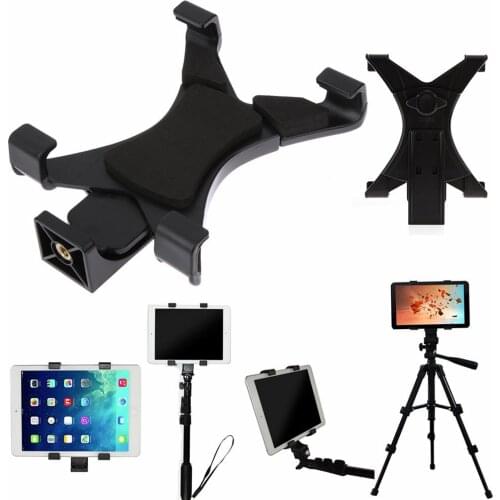 Universal Tablet Tripod Mount Clamp Tripod Mount Holder Bracket Clip For iPad Galaxy Phone Clamp with 1/4" Thread Adapter Hot