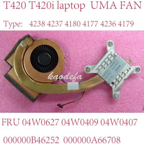 T420 FAN For Thinkpad T420 T420i Laptop FAN radiator UMA FRU 04W0627 04W0409 04W0407 000000B46252 000000A66708 100%test OK