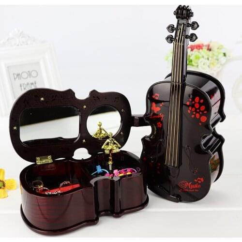 Vintage Ballet Dancer Violin Music Box Clockwork Movement Creativity crafts room Decoration Christmas gift For daughter