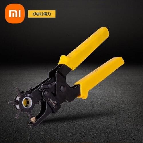 Youpin Deli Chromium Vanadium Steel Punching Forceps Ergonomic Handle Leather Craft Hole Metal Revolving Brass Punching Forceps