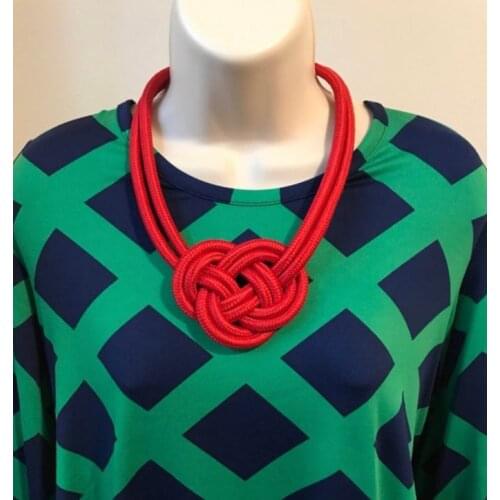 YLWHJ women exaggerated color statement rope necklace handmade girl pendants fashion short weaving choker necklace jewelry