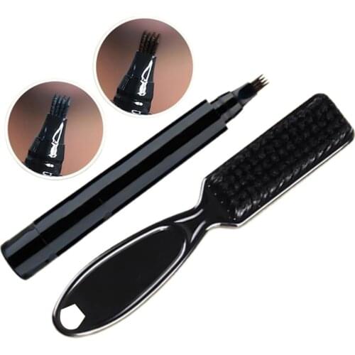 1 Set Beard Pen Beard Filler Pencil And Brush Beard Enhancer Waterproof Moustache Coloring Shaping Tools Waterproof