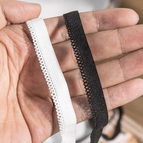 10Yards Stretch Elastic Band Black White Lingerie Lace Ribbon Trim Fabric Sewing 10mm Width DIY Garment Underwear Accessories