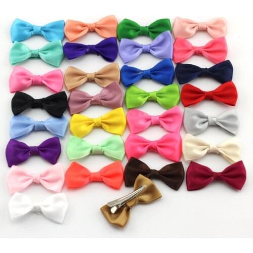 2" Mini Baby Bow Hair clips Girls Small Sparkling Hairpins Newborn Hair bows Polyester Ribbon With Barrettes Kids Bebes Hairbows