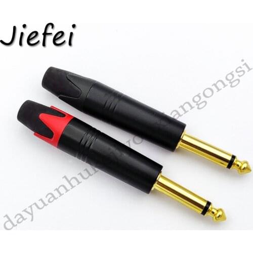 4-100Pcs 1/4" 1/4 Inch 6.35mm Mono / Stereo Jack Male Plug Connector DIY Soldering Plug for Microphone Support Dropshipping