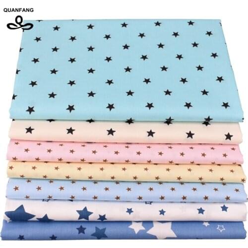 7pcs/Lot Star Twill Cotton Fabric For Patchwork Tissue Cloth Handmade DIY Quilting Sewing Childrens Sheets Material 40X50cm