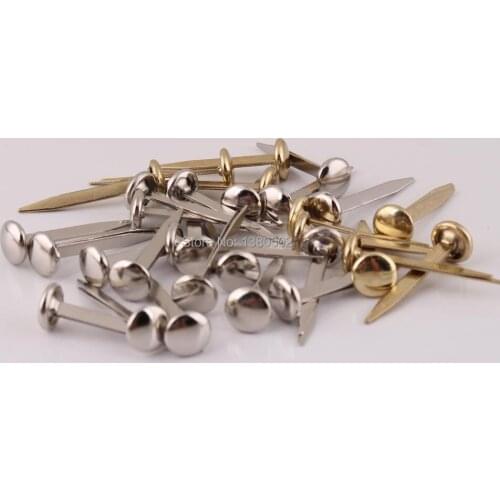 50pcs/lot Silver and Gold Color Brad Scrapbooking Album Embellishment Metal Craft Decoration 9*32mm