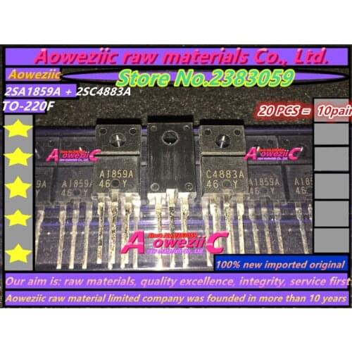 Aoweziic 100% new imported original 2SA1859A 2SC4883A A1859 C4883 TO-220F Audio power amplifier transistor ( 20PCS= 10pair)