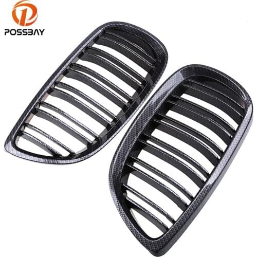 POSSBAY Car Racing Grills Imitation Carbon Fiber Front Kidney Grille Fit for BMW 3-Series E93 Cabrio 2007/2008-2010 Pre-facelift