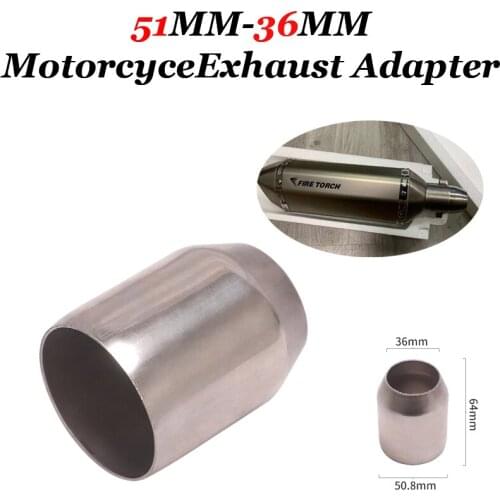 Free Shipping 1PCS Motorcycle Exhaust Convertor Adapter Reducer Connector Pipe Tube 51mm to 38mm inlet Adapter Racing
