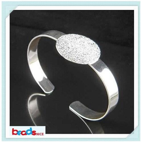 Beadsnice Elegant Handmade Bracelet Wholesale Factory 25mm Flat Unique Bracelet Base Brass Bracelet ID4737