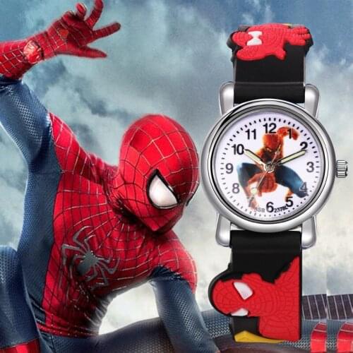 Marvel Spiderman Childrens electronic watch boy girl Spiderman Leather Quartz Watch lovely kindergarten Kid watch Watch gift