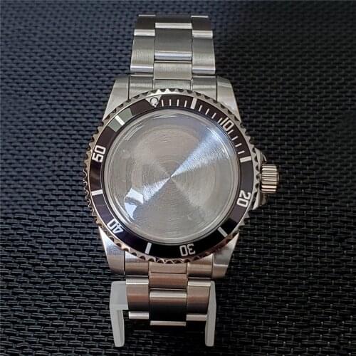 For Japanese NH35 NH36 Movements 39.5mm Stainless Steel Watch Case with Watch Strap Belt Bezel Replacement Accessories