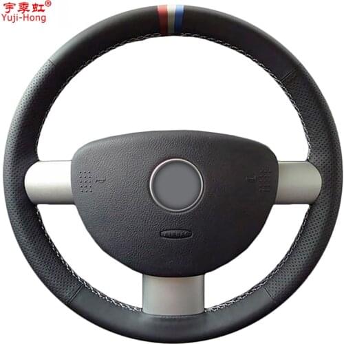 Yuji-Hong Artificial Leather Car Steering Wheel Covers Case for Volkswagen VW Beetle 2004-2010 Hand-stitched Micro fiber Leather