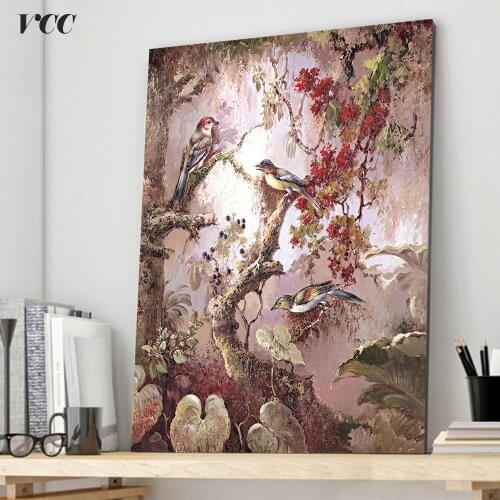 Wall Art Canvas Painting Animal Bird Flower Decorative Picture Poster And Print Wall Pictures For Living Room Home Decor