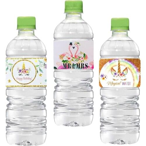 Kids Party Supplies Bottle Stickers Unicorn Birthday Party Decoration Baby Shower Decor Wedding Water Bottle Label Stickers