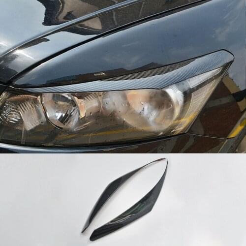 FOR Honda Accord 8th 2008-2012 2pcs carbon fiber front headlight eyebrow strip trim