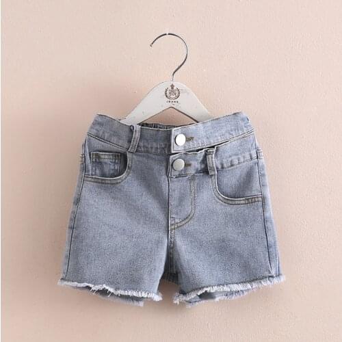 2021 Hot Summer Casual New 3 4 5 6 7 8 9 10 11 12 Years Leisure Wear Teens Jeans Trend Buttons Denim Shorts For Kids Baby Girls