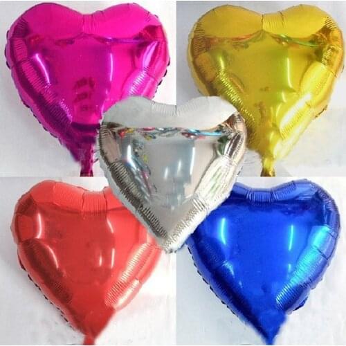 [ Fly Eagle ] 18inch Aluminum Foil Balloon Metallic Ballon Heart Shape Multi-Color 100pcs Wedding Decoration Party Supplies