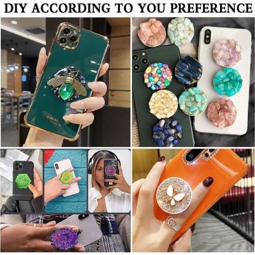 Phone Grip Mold Epoxy Resin On Top Mold Kit 15 Cavity Silicone Irregular Round Mount Phone Holder Stand Molds Craft Tool M2EA