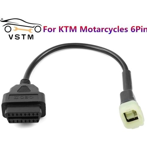 6 Pin to 16 Pin Adapter Cable OBD2 Engine Fault Diagnosis and Detector Connector Cable Fits for Motorcycles with High Quality