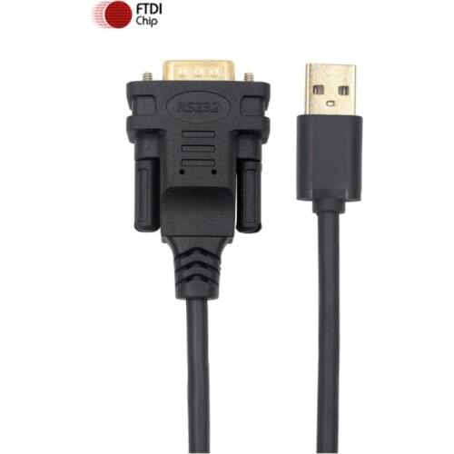 USB to RS232 DB9 Serial Cable Male Connector Converter Adapter Cable FTDI Chip Black 6ft Support Win10/8/7/XP/Android/Mac/Linux