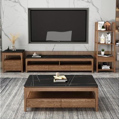 Coffee table Nordic Dali home modern minimalist import full wood tea table TV cabinet combination