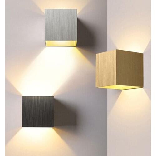 Brushed Square Outdoor LED Wall Lamp Waterproof Stair Light Corridor Wall Creative Bedside Living Room Bedroom Wall Lamp