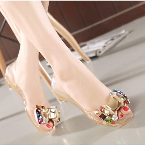 Fashion Bohemian Style Shoes Beautiful Pearl Jelly Summer Flat Sandals For Women (Size 35-40)