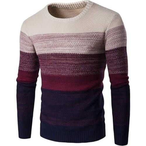Fashion men Sweater autumn winter color patchwork warm pullover New mens O-neck Long sleeve Knitted sweater Brand clothing S-3XL