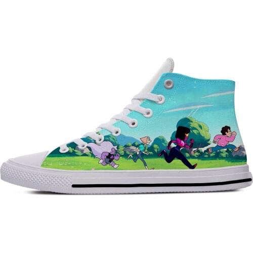 Mens Casual Shoes 2020 Steven Universe Anime Cartoon Funny Popular Canvas Shoes High Top Lightweight Breathable Men Women