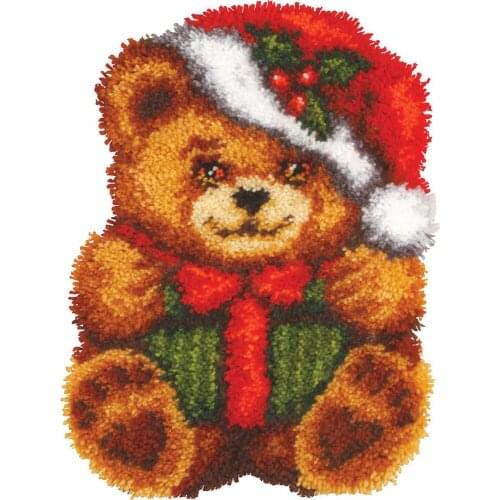 Latch Hook Kits Rug with Printed Pattern for Kids and Adults DIY Handmade Needlework Crafts Carpet Tapestry Set Creative Gift