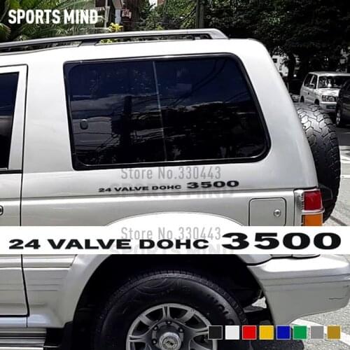 3 Pairs 24 valve DOHC 3500 Car Sticker Decal Automobiles Car Styling For Mitsubishi Pajero Shogun Delica L300 Accessories