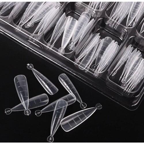 100Pcs/box Dual Forms Tips Quick Building Gel Mold Nail System Full Cover Tips Nail Extension Forms For Manicuring Tools Set