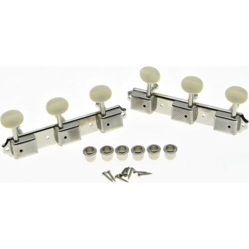 Nickel w/ Ivory Vintage 3 on a Plate 3x3 Guitar Tuning Keys Tuners for LP SG JR