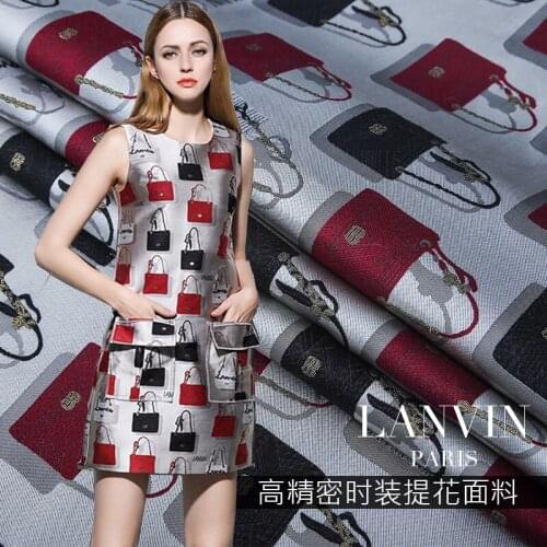 New Precise Fashion Jacquard Cotton Fabric High-end Bag Jacquard Fabric Dress A-line Skirt Blazer Damask Fabric Clothes