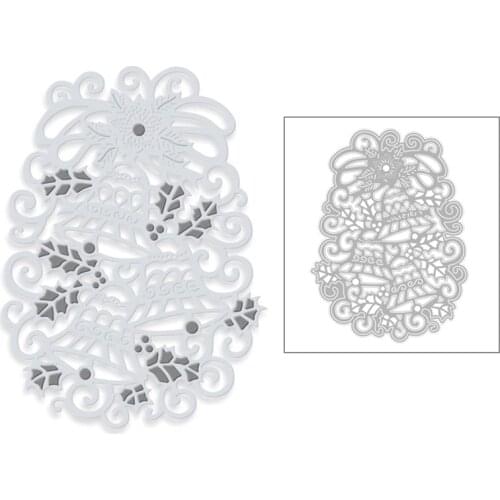 2020 New Christmas Bells Metal Cutting Dies Iris Flowers and Leaves Background Die Scrapbooking For Crafts Card Making No Stamps