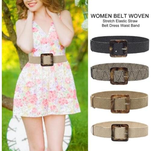 Woman Braided Belts For Women Boho Woven Strap Female Square Buckle Design Style Dress Jeans Black Waist Belt Hot Sale New