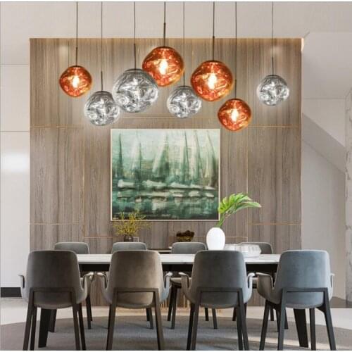 Postmodern creative small chandelier Nordic lava personality bar clothing shop industrial wind magic beans single head LED lamp