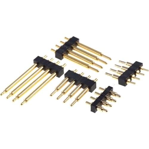 2pcs Spring Loaded Pogo Pin Connector 4 Position 2.54 mm Pitch 3.0 to 20.5 mm Height Choose Order Single Through Holes PCB