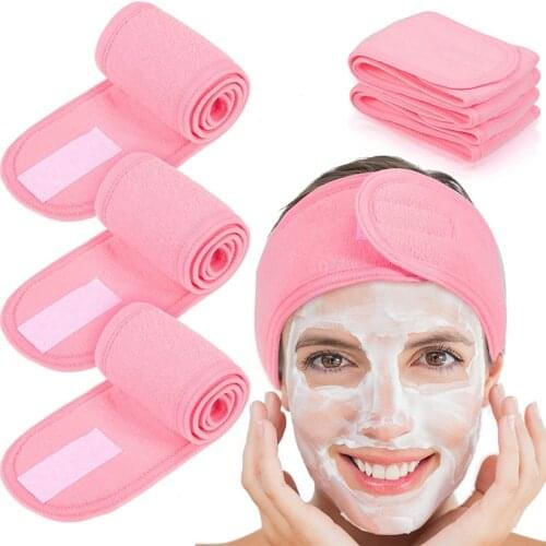Make Up Spa Adjustable Wide Hairband Wrap Towel Hair Wraps Wash Face Yoga With Fastener For Women Ladies Make Up Accessories