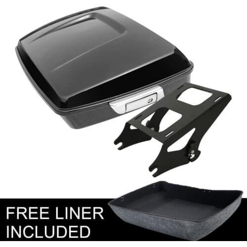 Motorcycle 10.7''Chopped Pack & Mounting Rack For Harley Tour Pak Touring Road King Street Electra Gilde FLHX FLTR FLHT 2014-Up