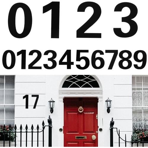 Self-adhesive Acrylic Numeral Door Plaque House Drawer Sign Gate Digits 0 to 9 Number Tag Hotel Home Sticker Address Door Label