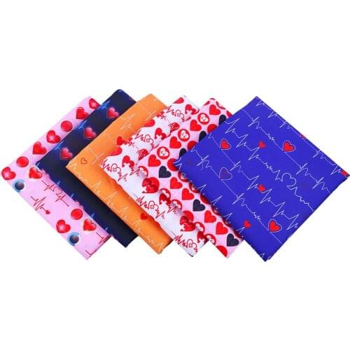 50*140CM ECG pattern Polyester cotton Fabric Patchwor Printed for Tissue Kids Home Textile for Sewing Doll Dress Curtain